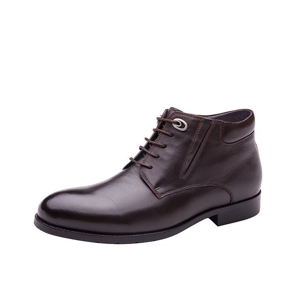 

leather shoes men winter boots black brown lace-up basic 39-45 bassiriana