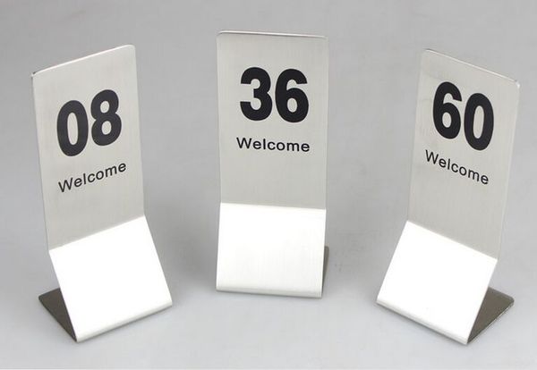 

10pcs super big size stainless steel restaurant table number menu cards digital card seat card desk card display holder ing