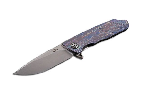 

2017 Pretty Folder CH CH3501 Chameleon D2 Blade CT Titanium Alloy Handle Folding EDC Survival Knife Christmas Gift F974L
