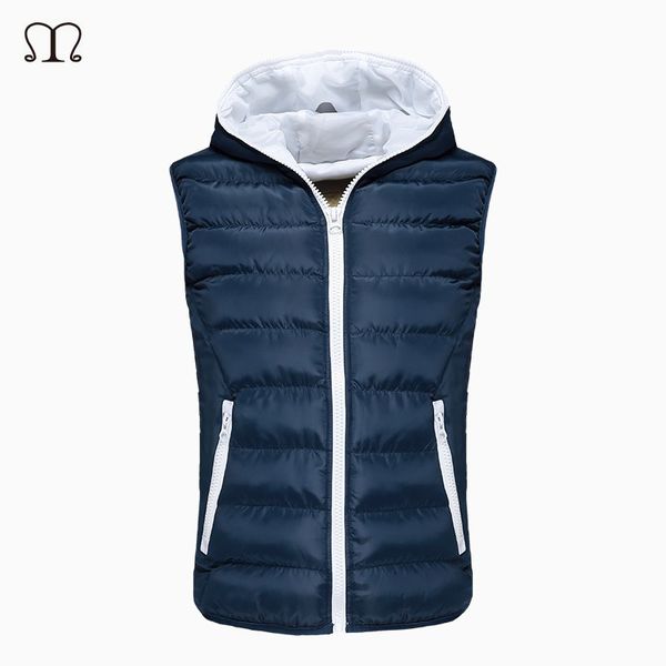

wholesale- fur vest men vest sleeveless jackets manteau homme warm autumn waistcoat winter hooded cotton padded mens gilet mt803, Black;white