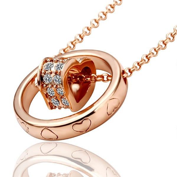 

classcial 18k rose gold/platinum plated heart pendant necklace genuine austrian crystal fashion costume women necklaces jewelry for women