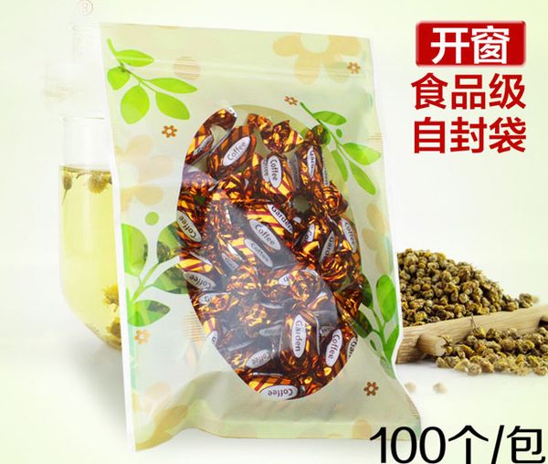 

tea snack clear locks with a zipper packaging bags green leaf heat seal plastic valve resealable bag