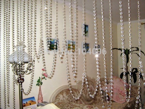 2019 Transparent White Top Grade Octagonal Acrylic Bead Curtain