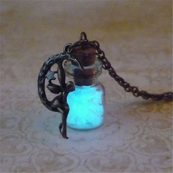 

12pcs/lot Glow In The Dark Necklace Fairy charm Fantasy Glowing Jewerly Necklace