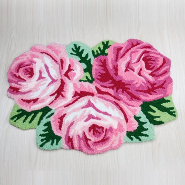Acheter Tapis De Bain En Forme De Fleur Rose Tapis Tapis Tapis 3 Tapis Rose Tapis Moelleux Tapis De Porte Tapis Tapis Alfombras Tapis