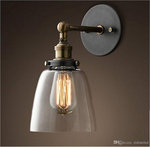 

loft vintage led wall lighting industrial edison glass shade loft coffee bar wall sconce iron diy wall light warehouse lamp e27