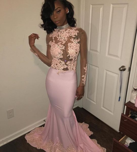 

2021 mermaid prom dress evening gowns long sleeve mermaid dresses, Black