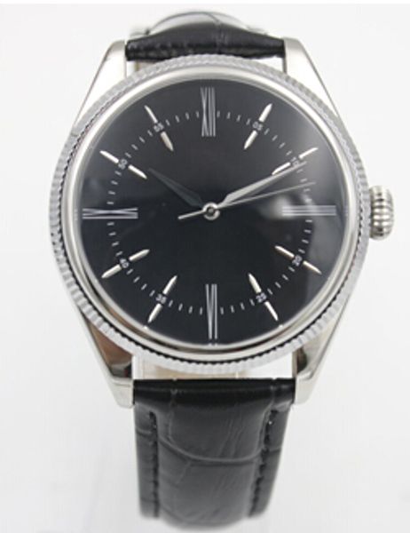 

Наручные часы высшего качества Черная кожа Автоматические механические мужские