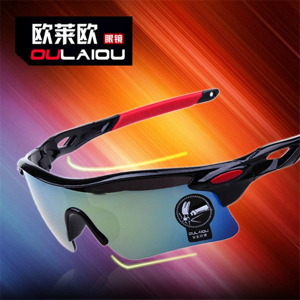 

wholesale- oulaiou spectacles sunglasses men women's sports goggles driving fishing sun glasses safety explosion protection glasses 009, White;black
