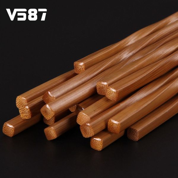 

оптовая продажа-5 пар китайские палочки для еды ручной работы науглероживанный бамбук бытовые свежий современный стиль путешествия посуда по