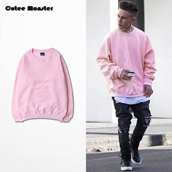

wholesale-pink hoodies men 2016 autumn mens hip hop fleece sweatshirts tracksuit street sportswear winter solid pullover male streetwear, Black