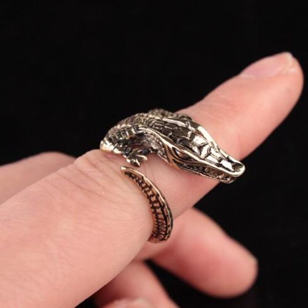 

cute crocodile open rings womens adjustable titanium steel rings gothic jewelry for girls/ladies, Silver