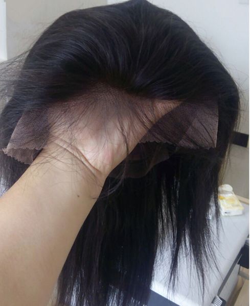 

g5a-100% brazilian human hair full lace wigs lace front wigs straight virgin human hair wig with baby hair,density 130,dhl, Black