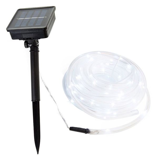 

wholesale- waterproof 100 led 12m solar christmas led lighting rope pvc tube string light fairy garden wall light wedding party (white