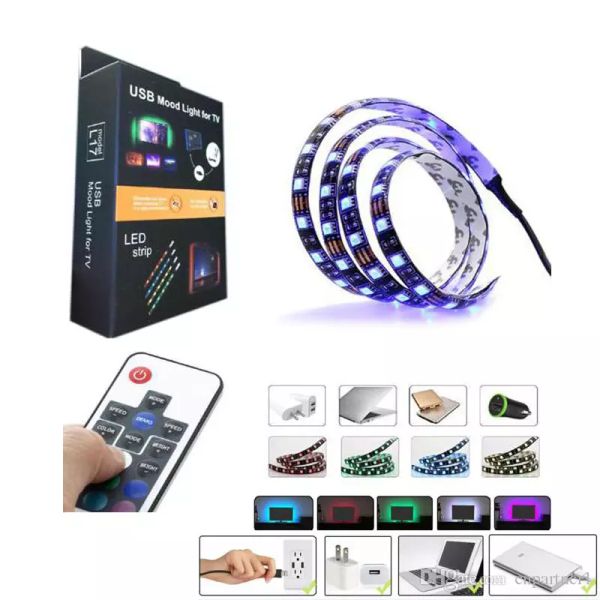 

5050 DC 5 В USB RGB светодиодные полосы водонепроницаемый 30LED / м USB светодиодные полосы г