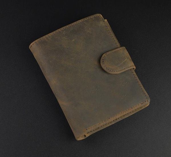 

2017 genuine leather vintage men wallet real crazy horse leather purse cowhide card holder coin pocket clutch bag dhl ing, Red;black