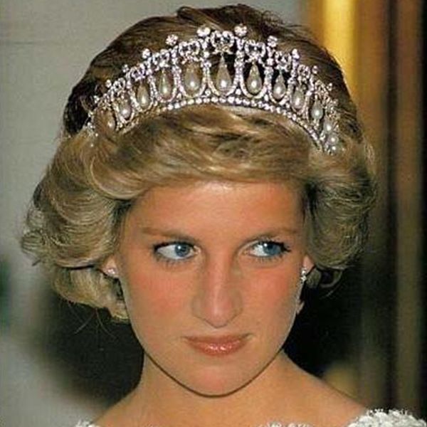 

Classic Princess Diana Same Pearl Crown Crystal Tiara Bridal Jewelry Wedding Party Hair Accessory with Real Photo High Quality Free Shipping