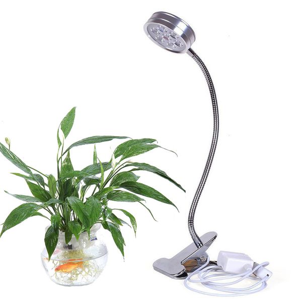

led plant grow light 7w desk clip lamp with flexible 360 degree gooseneck arm and spring clamp for indoor plants greenhouse