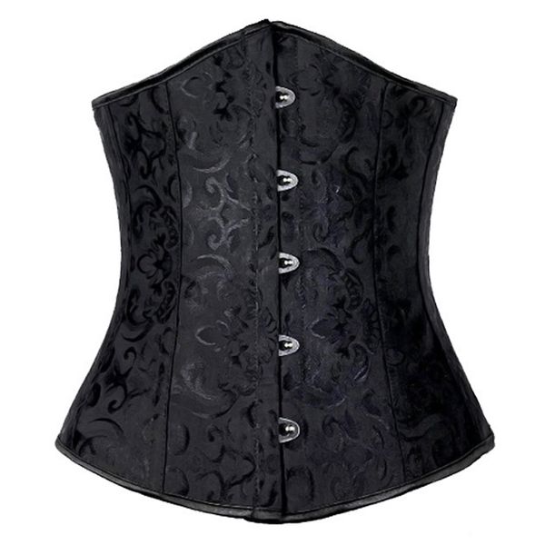 Gothic Women Sexy Underbust Corset Waist Trainer Shaper Plus Size Corpetto Corsetto Nero Bianco 8172