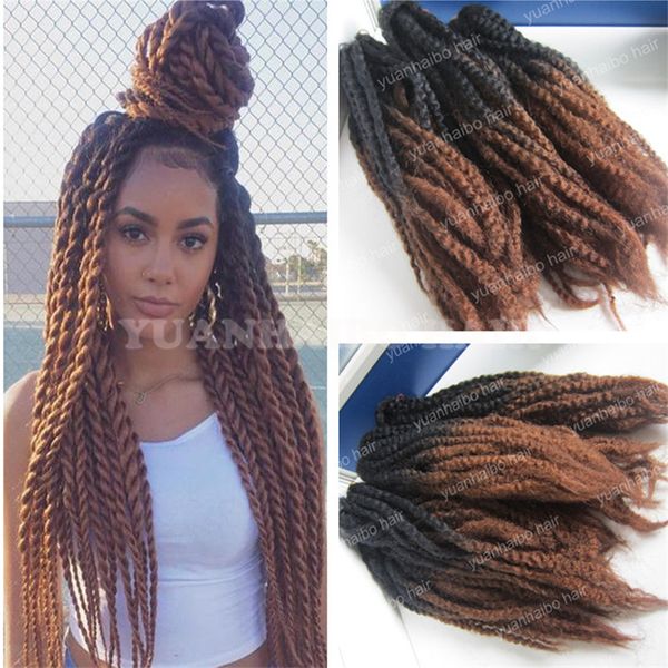 High Quality 20inch Black Brown Two Tone Braiding Synthetic Kinky