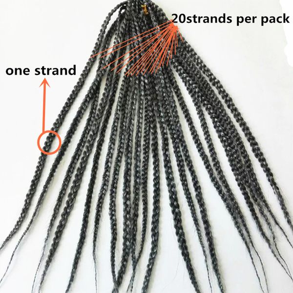 

ombre bug christmas 24" 3s box braids synthetic braiding hair crochet braids hair extensions for women twist dreads jumbo jante collect, Black