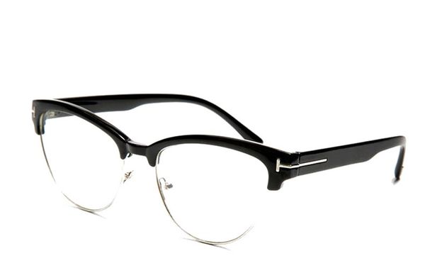 

women's elegant half frame cat eye eyewear frames amber brand designer computer glasses frames oculos de grau f15031, Black