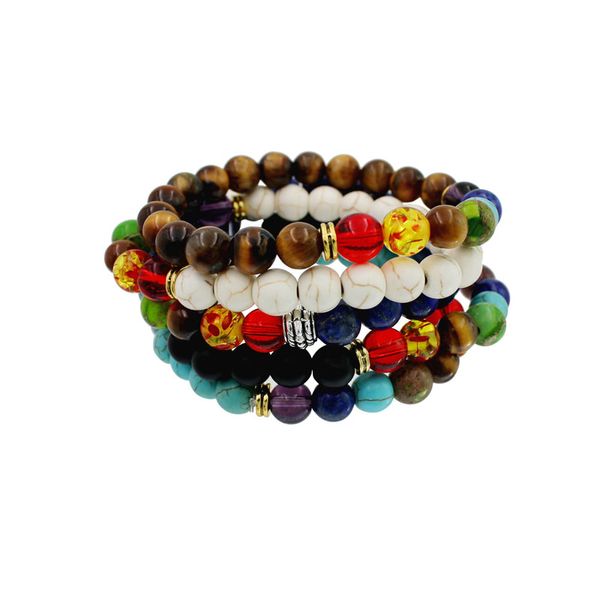 

new fashion natural lava stone 8mm beads stone charm bracelets popular buddha jewelry multicolor, Black