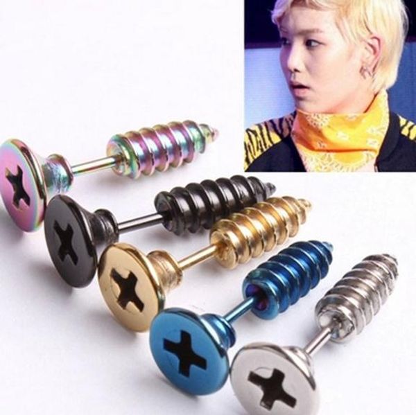 

Wholesale Hot Sell New fashion Stainless steel cross screw earrings
