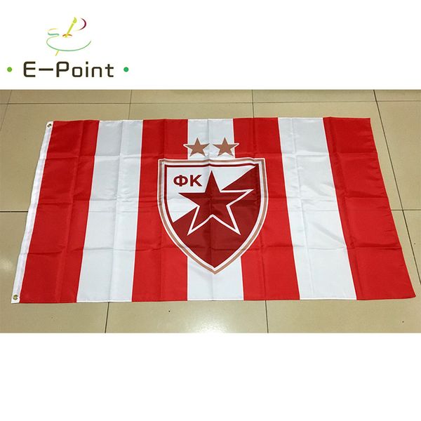 Sırbistan FK Crvena zvezda (FC Kızıl Yıldız Belgrad) Bayrak şeridi 3*5ft (90cm*150cm) Polyester bayraklar Afiş dekorasyonu uçan ev bahçe flagg Bayram hediyeleri