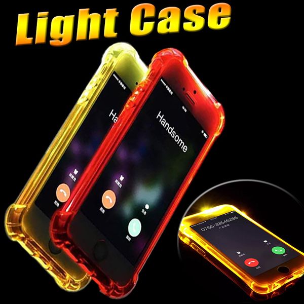 

LED Flash Light Up Напомните Incoming Call Soft ТПУ обложка чехол для iPhone 11 Pro Max XS XR X 8 7 6 6S Plus 5 Samsung Ga