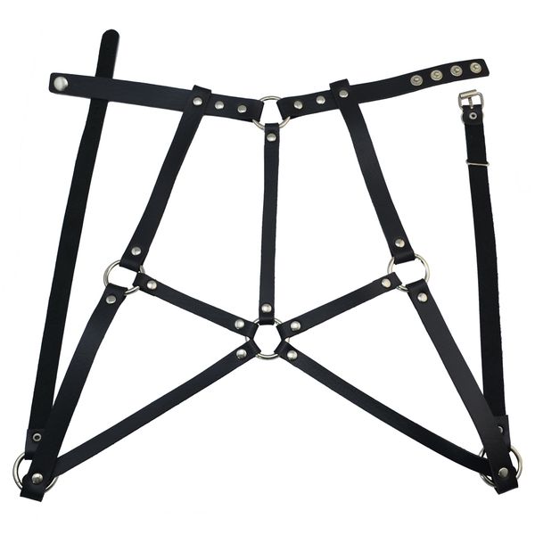 

idealway punk style black brown pu leather bondage straps bra body harness belt body chain, Silver