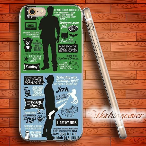 

fundas supernatural tv series collage soft clear tpu case for iphone 6 6s 7 plus 5s se 5 5c 4s 4 case silicone cover