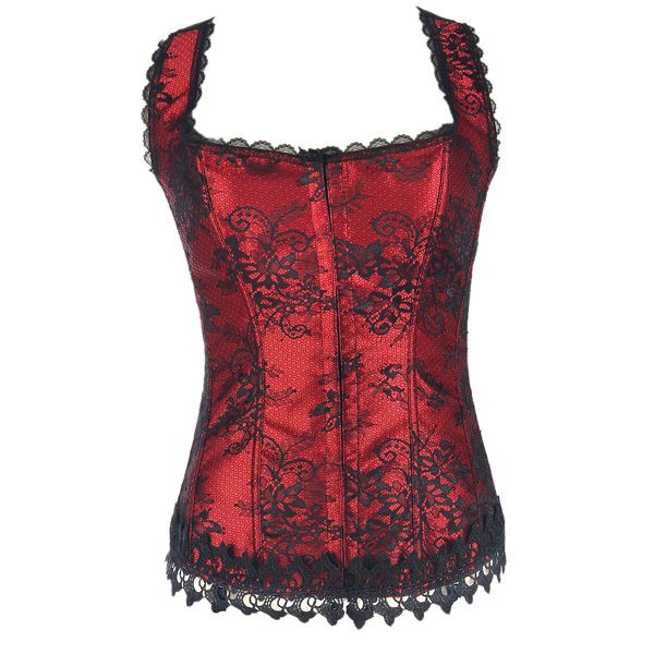 

drop shipping 2017 women casual corset shoulder strap red lace fashion lingerie bustiers corsets clothing 0892, Black;white