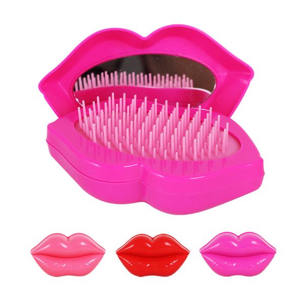 

magic big mouth style cushion brush hair comb with mirror for tangled hair care comb make hair styling massage tools, Silver