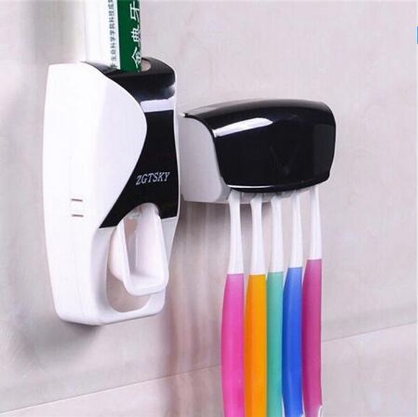 Fashion Home Distributore automatico di dentifricio Portaspazzolino Prodotti per il bagno Supporto da parete Set da bagno Dentifricio Spremiagrumi