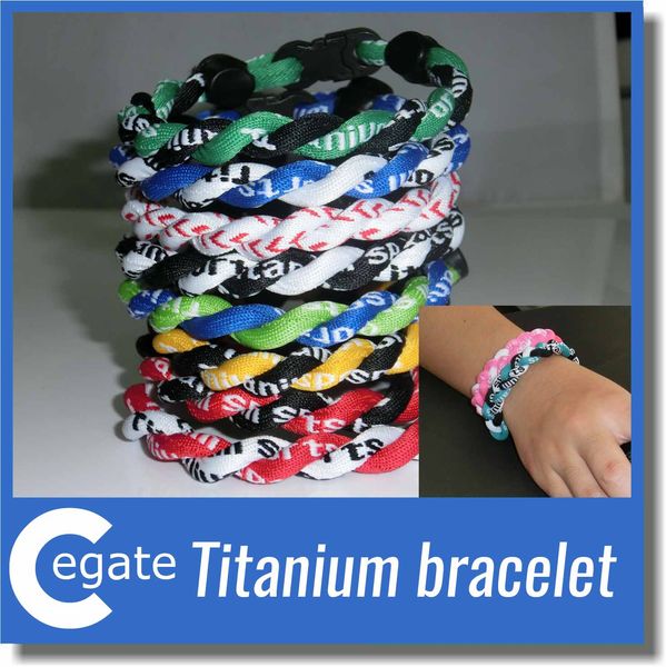 

wholesale -2 ropes tornade bracelet 2 ropes tornado germanium titanium bracelet, sports athletes bracelet, Golden;silver