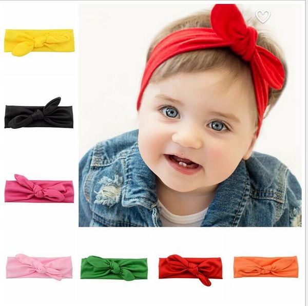 Xmas Bohemian Cotton Girl Baby Bow Headband Wave Point Turban