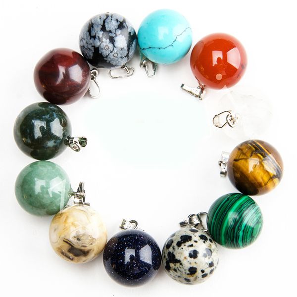 

Смешанный цвет круглый шар натуральный камень драгоценный камень кулон натураль