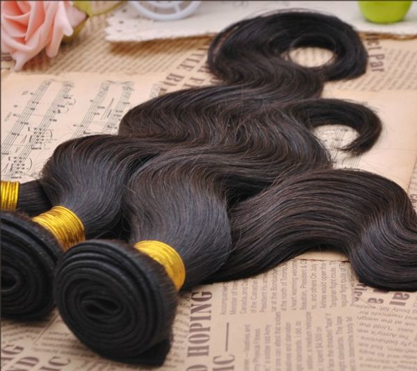 2018 Fábrica Venda Qualificada 3 pcs lote Brasileiro Indiano Malaio Peruano Mongol Virgem Remy Onda Do Corpo Do Cabelo Humano, 100% Humano Weave Bundles