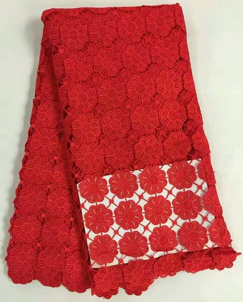 

gorgeous mesh cord lace flower french guipure lace fabric red embroidery african water soluble lace for party dressing rw7-1, Black;white