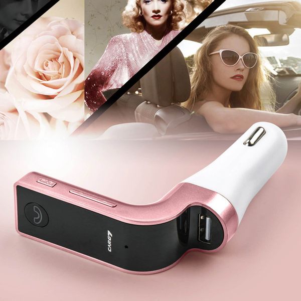 

g7 smartphone bluetooth mp3 radio player handfm transmitter modulator 2.1a car charger wireless kit support hands-micro 50pcs