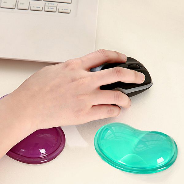 

wholesale- heart shaped transparent silicone gel mouse pad wavy soft mouse pads bracers wristband set lapwrist rest support desk1pc
