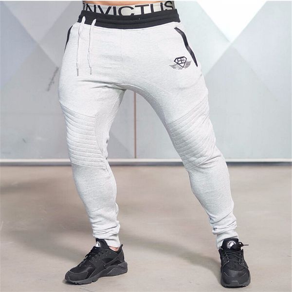 

wholesale- 2016 new cotton brand clothing men's jogger pants men's pants casual letter elastic waist pants, Black
