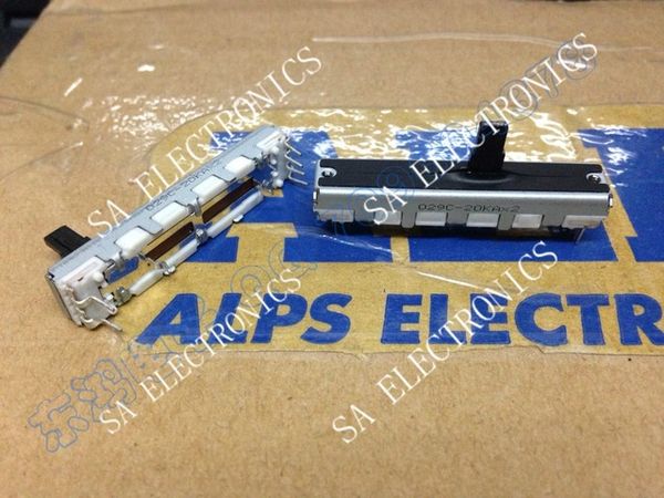 

wholesale- [sa]alps 4.5 cm slide potentiometers double a20kx2 10mm shaft--10pcs/lot