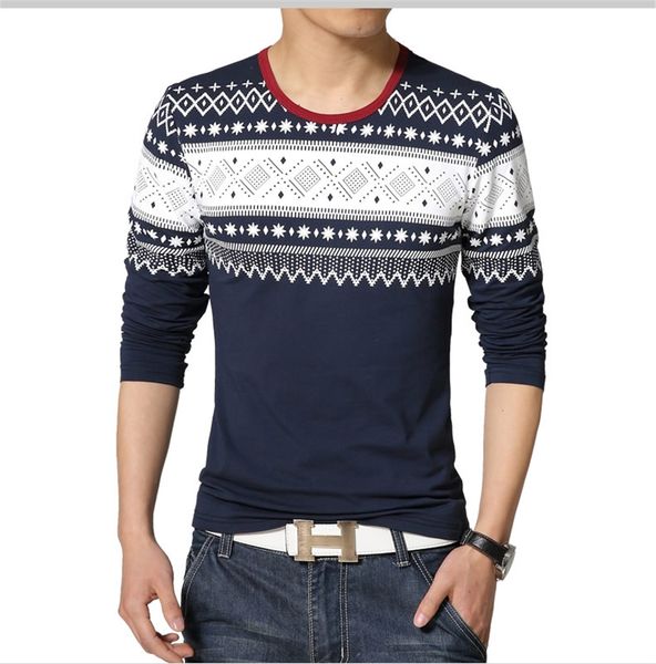 

новая мода случайные цветочные высокое качество хлопка t-рубашка с геометрическим с длинным рукавом t рубашка о шея t-рубашки печать t рубаш, White;black