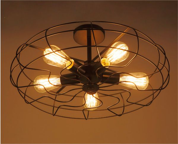 Loft Vintage Ceiling Light Fan Style E27 Edison Bulb Ceiling Light