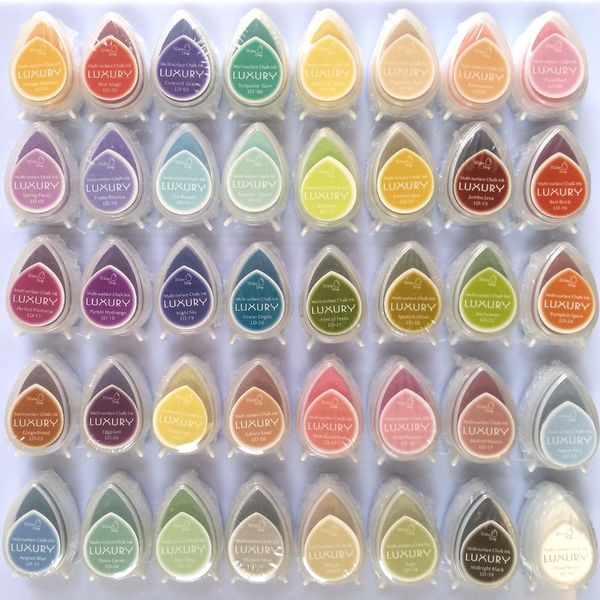 

wholesale- 40 colors acid matt craft ink pad rubber stamp partner vintage decor pigment matte water drop inkpads