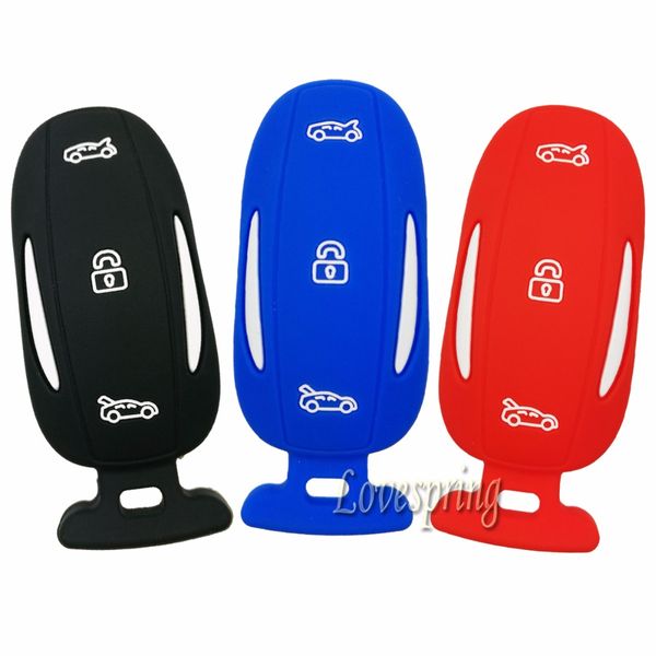 3 Buttons Rubber Key Fob Case Cover Bag Keyless Entry Remote Protector For Tesla Model X 75d 90d P100d Keys For Cars Keys In Car From