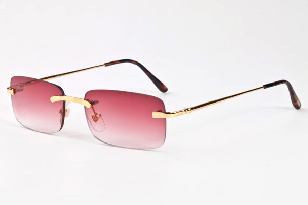 

2020 popular new fashion sport sunglasses vintage rimless fine eyeglass legs various colors of the mirror lens for men women unisex, White;black