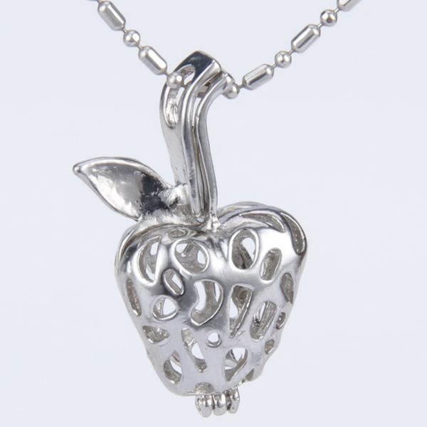 

Pack of 5 silver plated strawberry shape cage pendant 13*9*25mm